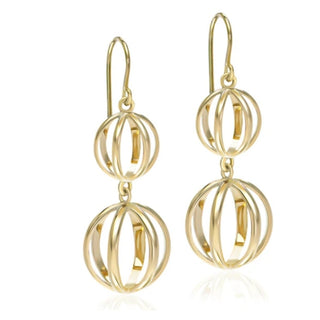L. Klein 18K Gold Drop Earrings