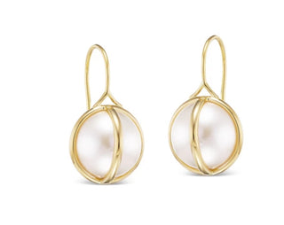 L. Klein 18K Gold Pearl Celeste Medium Drop Earrings