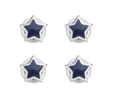 Deakin & Francis Sterling Silver Blue Star Stud Set