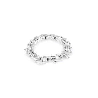 Vincent Peach Sterling Silver Shackle Infinity Stirrup Lock Bracelet