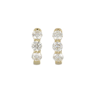 Tenenbaum 18K Gold Shared Prong Diamond Huggies