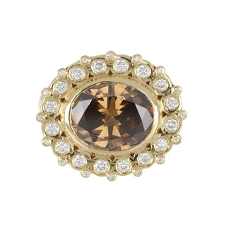 Estate 18K Gold Diamond Ring with Halo