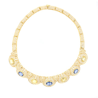 Vintage/Estate 18K Gold Diamonds with Sapphires Suite