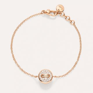 Pomellato 18K Gold Mother Of Pearl & Diamond Pom Pom Dot Bracelet