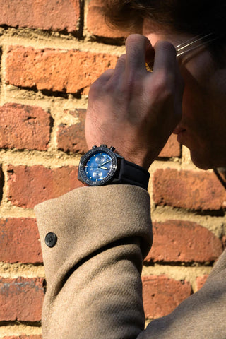 Blancpain Ceramic Sunburst Blue Fifty Fathoms Bathyscaphe Chronographe Flyback
