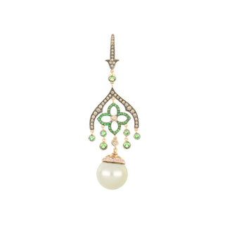 Estate 18K Rose Gold Tahitian Pearl Drop Pendant