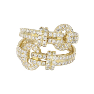 Estate Odella 18K Diamond Buckle Ring