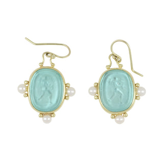 Mazza 14K Gold Venetian Glass Intaglio Earrings