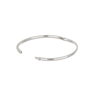 Tenenbaum 18K White Gold Diamond Hinged Bangle