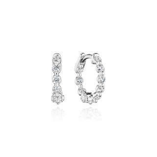 Verragio 18K White Gold Diamond Majesty Hoop Earrings