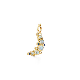 Temple St Clair 18K Gold Moonstone Crescent Moon Pendant with Sapphires