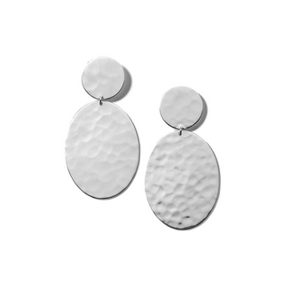 Ippolita Sterling Silver Classico Crinkle Oval Snowman Drop Earrings