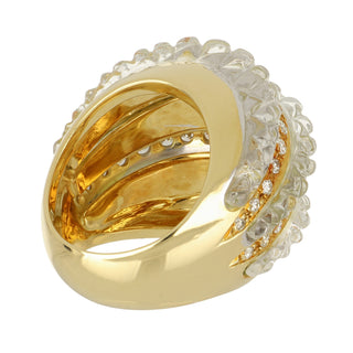 Sabbadini 18K Gold Rock Crystal and Diamond Band