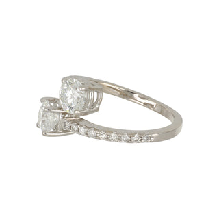 Estate 14K Diamond Crossover Ring