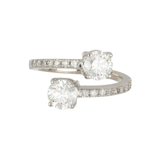 Estate 14K Diamond Crossover Ring