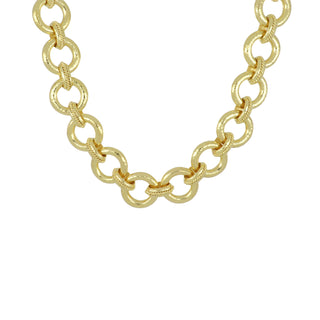 Estate Elizabeth Locke 19K Gold Hammered Link Necklace