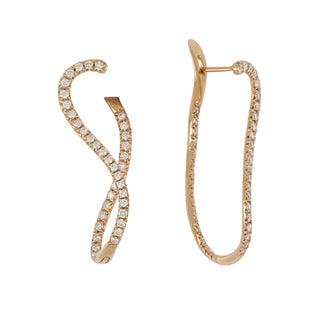Lisa Nik Sparkle Diamond Figure 8 Hoop Earrings