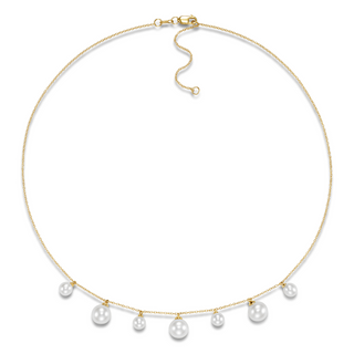 Mastoloni 14K Gold Multi Pearl Drop Necklace