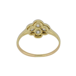Edwardian Two-Tone Old Mine-Cut Diamond Cluster Ring