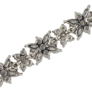 Vintage 1990s Platinum Marquise & Round-Cut Diamond Link Bracelet
