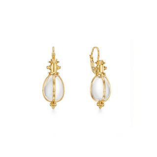 Temple St Clair 18K Gold Rock Crystal Amulet Drop Earrings