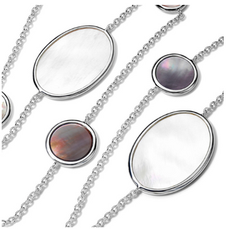 Ippolita Sterling Silver Mother Of Pearl and Shell Polished Rock Candy Oval Station Necklace