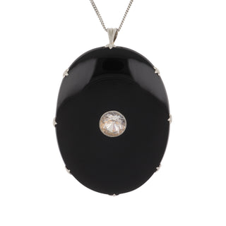 Art Deco Two-Tone Onyx Brooch/Pendant
