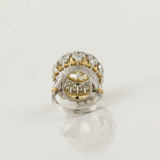 Important Vintage Buccellati 18K Two-Tone Gold Bombé Diamond Cocktail Ring
