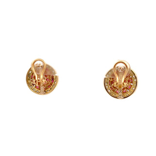 Tenenbaum Workshop 18K Gold Rubies Stud Earrings with Diamonds