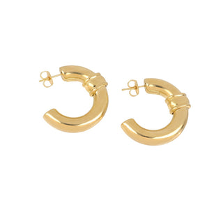 Estate Gucci 18K Gold Tube Hoop Earrings