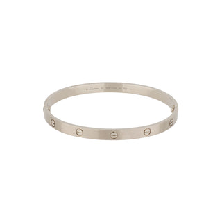 Estate Cartier 18K White Gold Brushed Love Bracelet