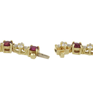 Vintage Tiffany & Co. 18K Gold Ruby Link Necklace with Diamonds
