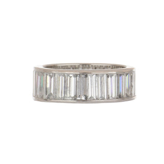 Vintage 1990s Platinum Baguette Cut Diamond Eternity Band