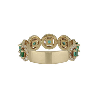Estate 14K Gold Emerald and Diamond Ring