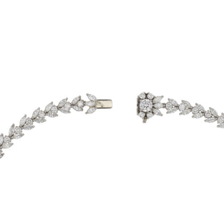 A Mid-Century Signed MP Platinum Fancy Shape Diamond Garland Collar Necklace