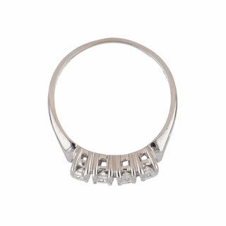Mid-Century 14K White Gold Diamond Half Band
