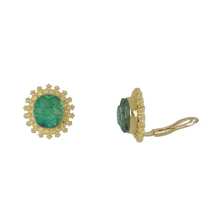 Estate Stephen Dweck Carved Quartz Doublet Earrings