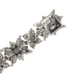 Vintage 1990s Platinum Marquise & Round-Cut Diamond Link Bracelet