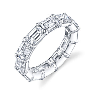 Platinum Emerald Cut Diamond Eternity Band
