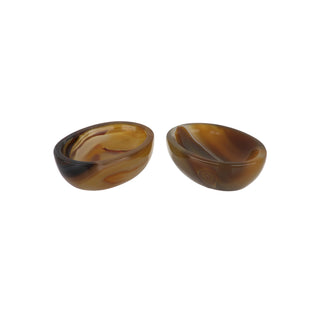 Pair of Trianon Agate Oval Salt Cellars