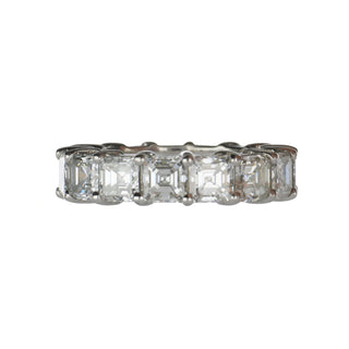 Estate Platinum Asscher Cut Diamond Eternity Band