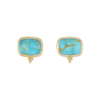 Estate Mazza 14K Turquoise Earrings