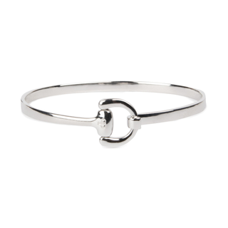Vincent Peach Sterling Silver Equestrian Bangle Bracelet