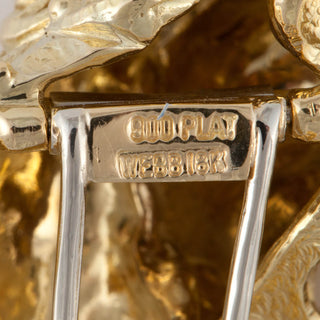 David Webb Gold & Platinum Lion Brooch with Diamonds & Emeralds