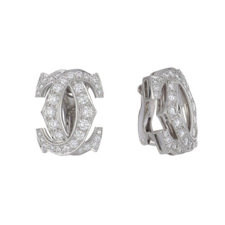 Cartier 18K White Gold Double C Diamond Jewelry Suite