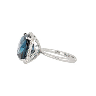 Lisa Nik 18K White Gold London Blue Topaz Ring
