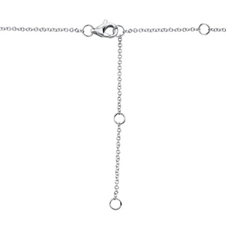 Shy Creation 14K White Gold Sapphire Pendant Necklace with Diamonds