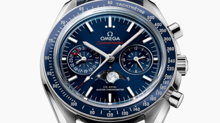 Omega Stainless Steel Speedmaster Moonphase in Blue