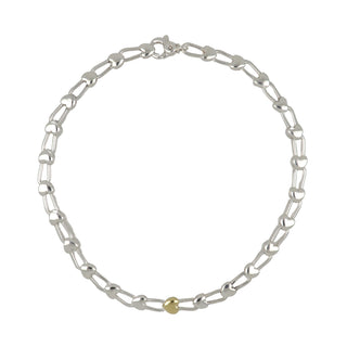 Vintage Tiffany & Co. Gold & Silver Padlock Heart Necklace
