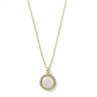 Ippolita 18K Gold Mother Of Pearl Pendant Necklace with Diamonds
